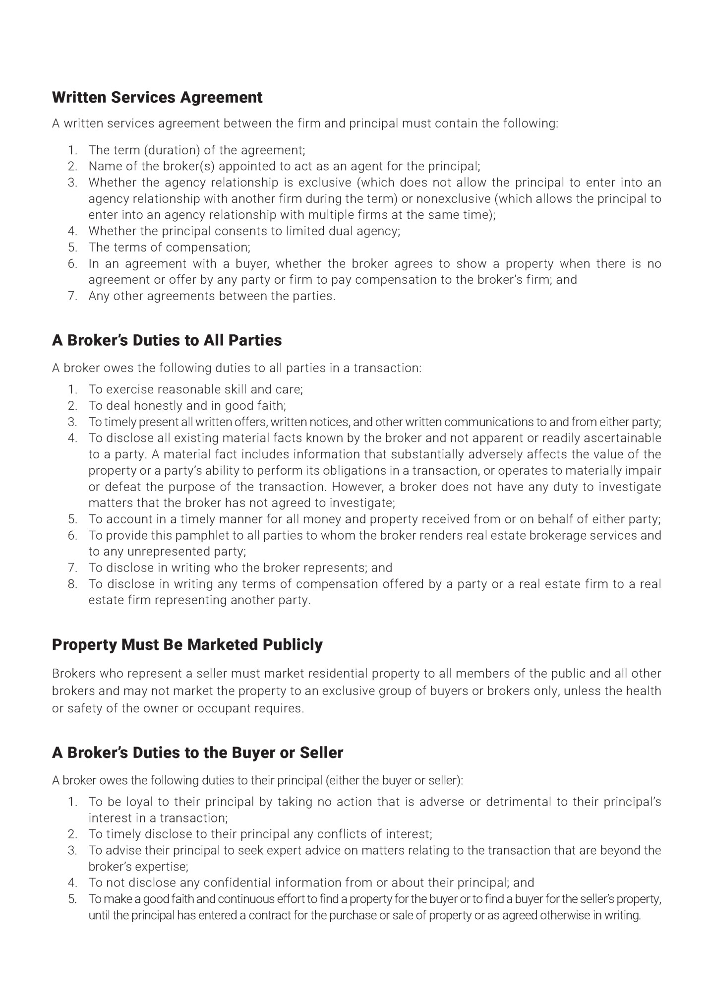 Written Services Agreement