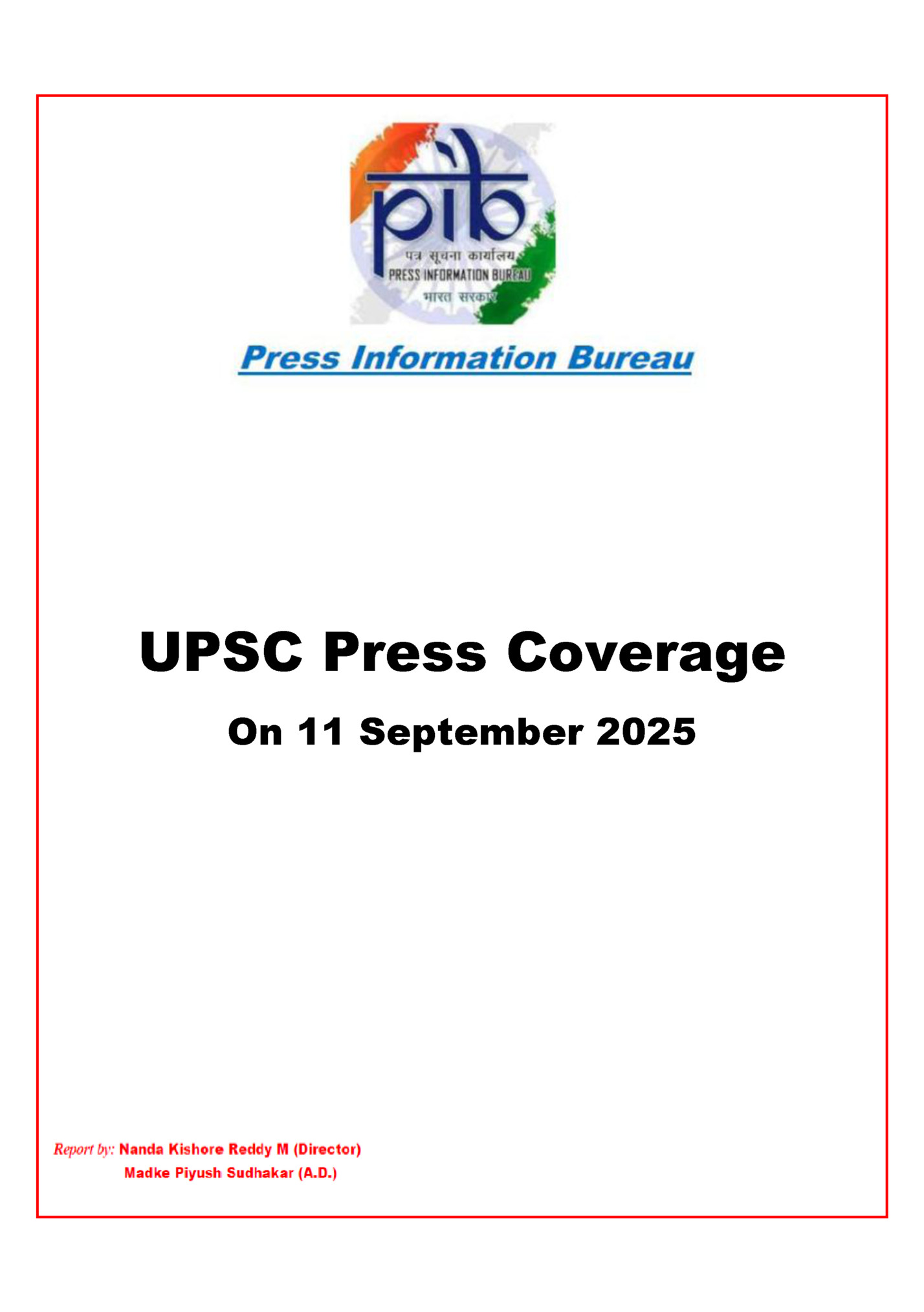 UPSC Press Coverage