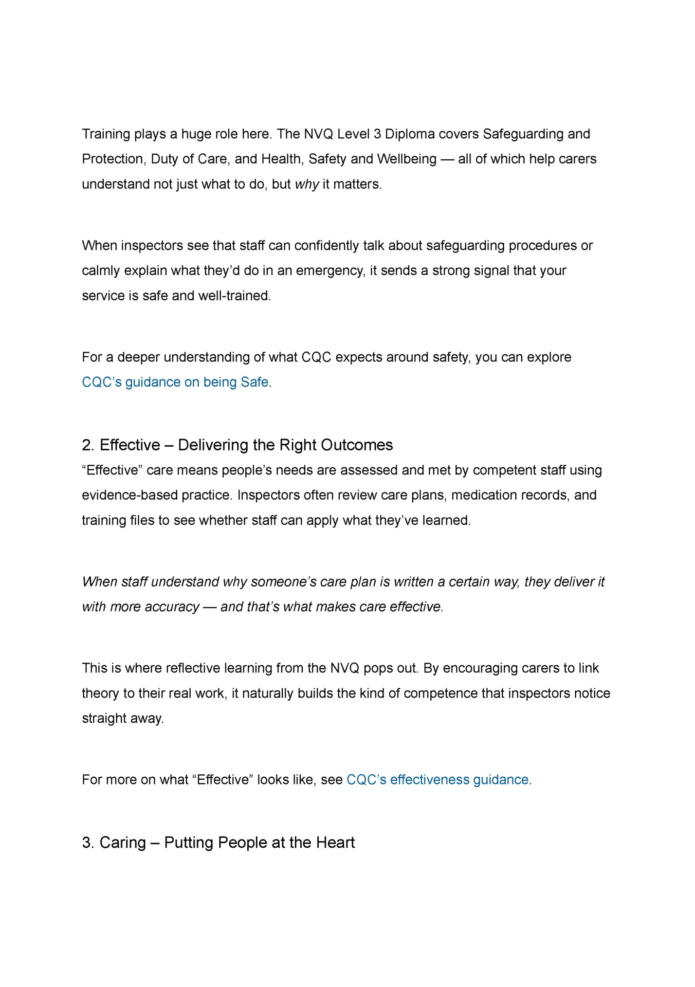 Training plays a huge role here. The NVQ Level 3 Diploma covers Safeguarding and Training plays a huge role here. The NVQ Level 3 Diploma covers Safeguarding and