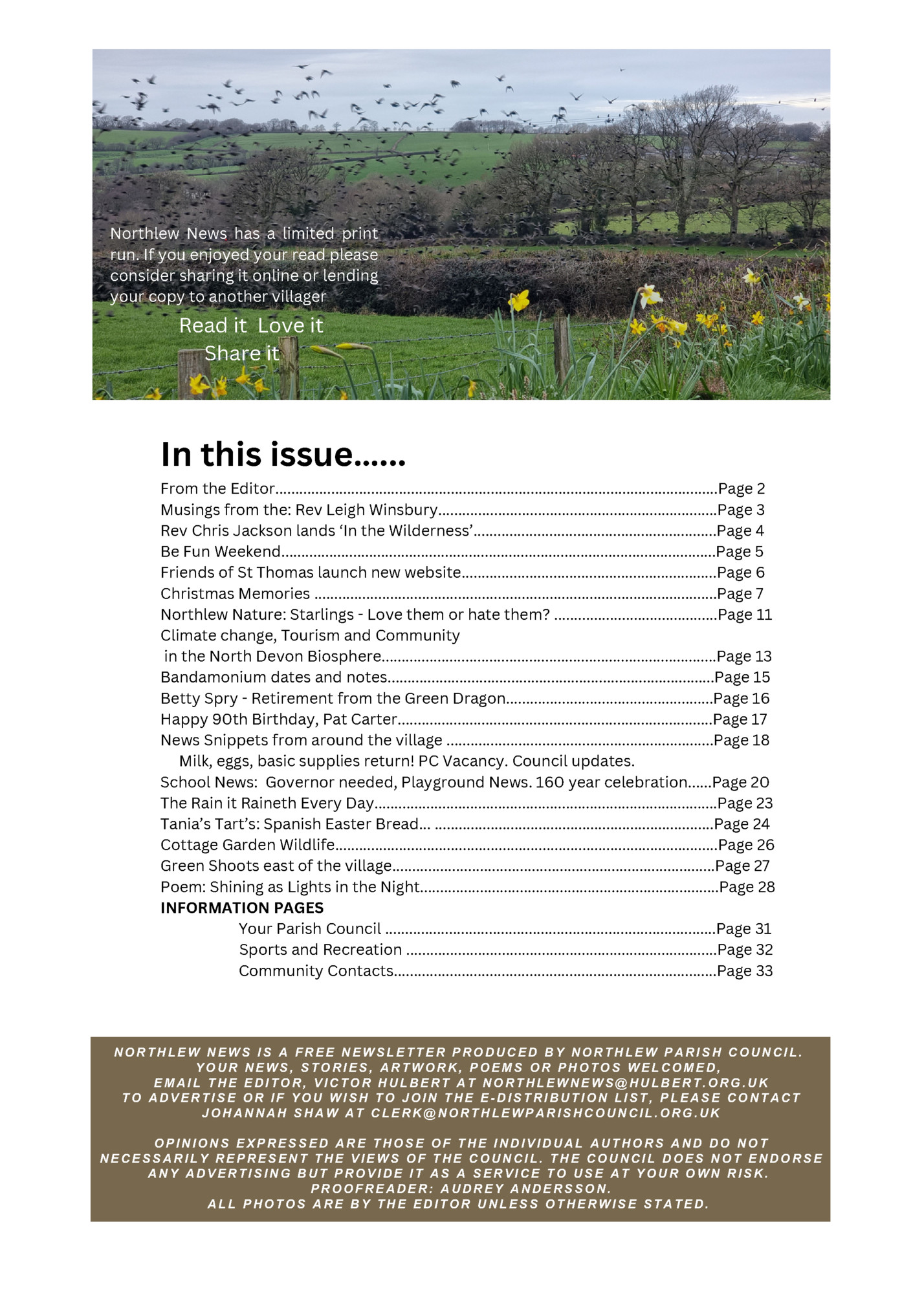 Northlew News has a limited print