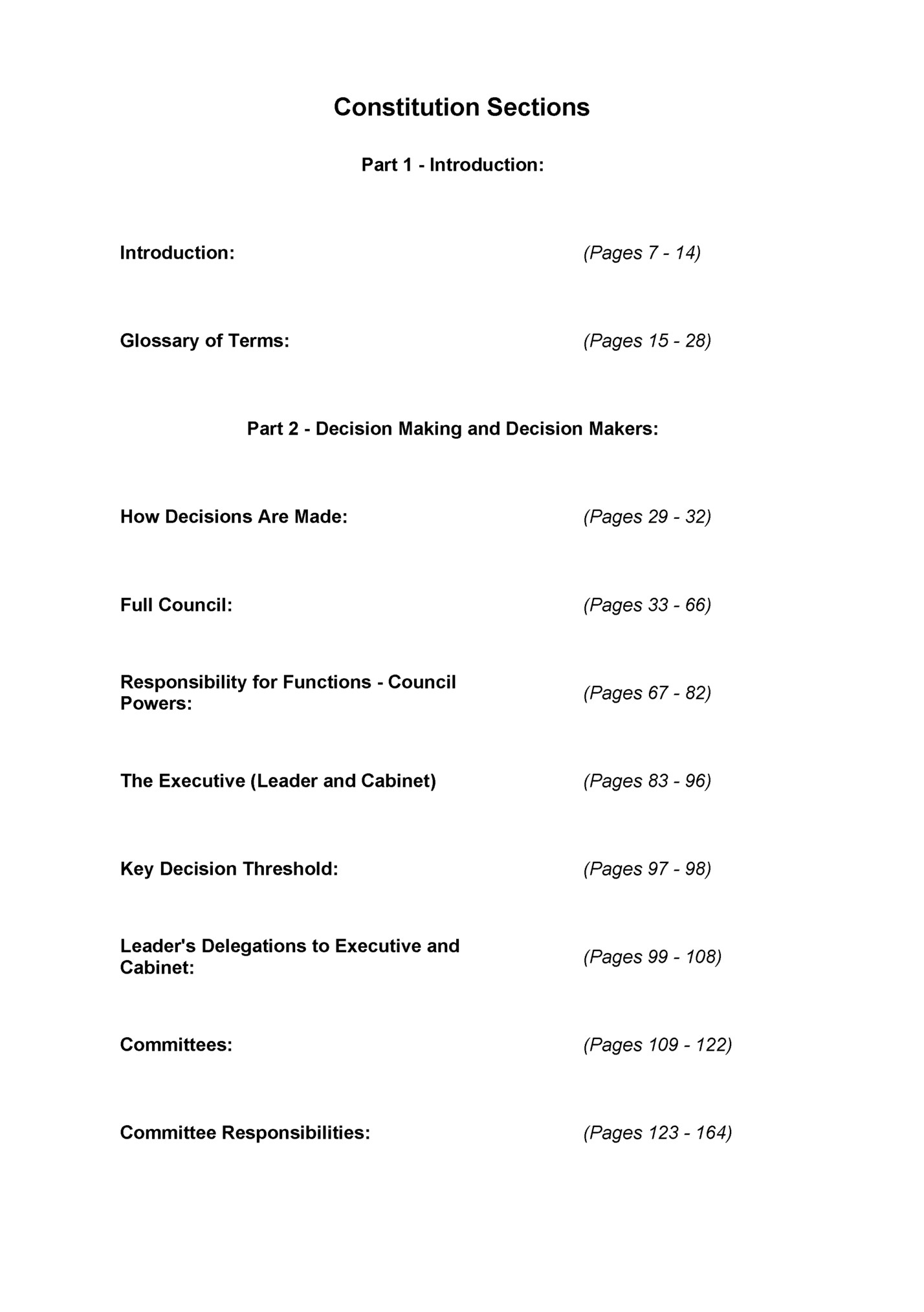 Constitution Sections