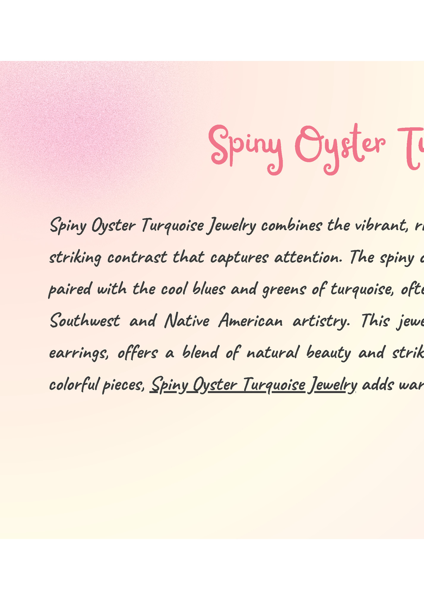 Spiny Oyster Turquoise Jewelry