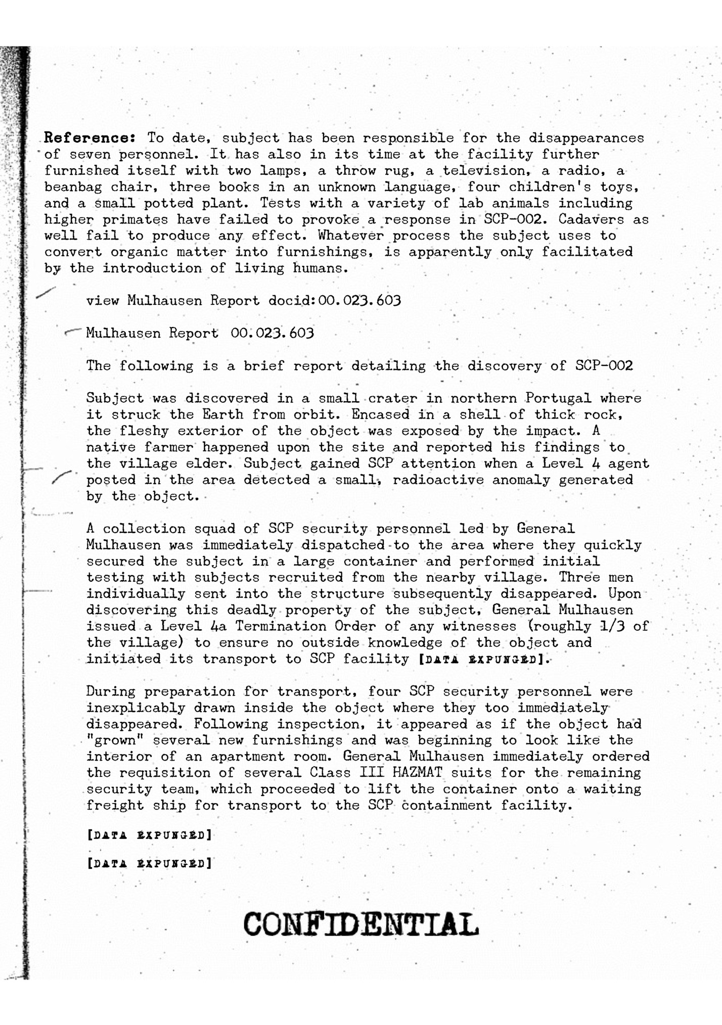 Reference: To date, subject has been responsible for the disappearances