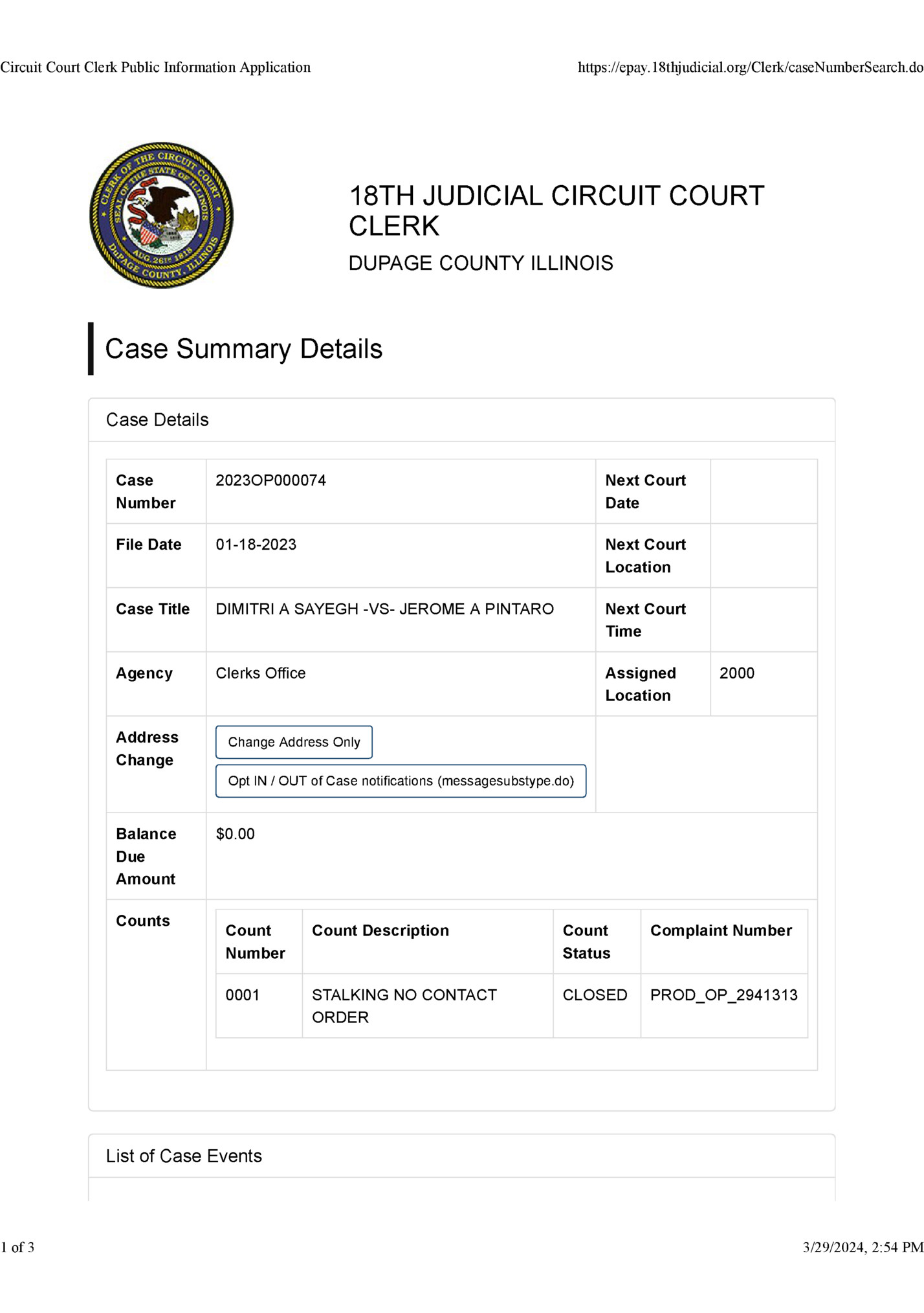 Circuit Court Clerk Public Information Application