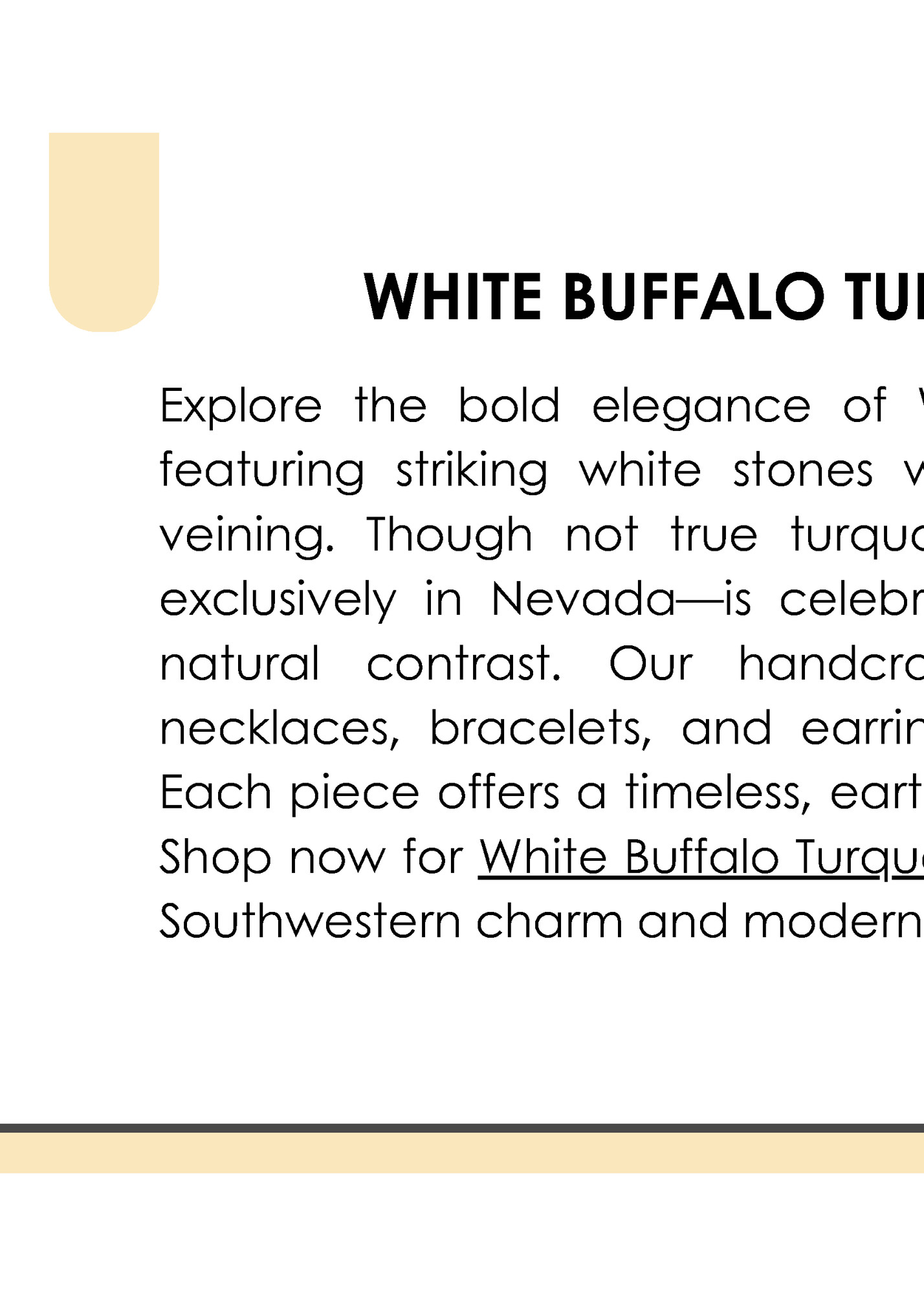 WHITE BUFFALO TURQUOISE JEWELRY