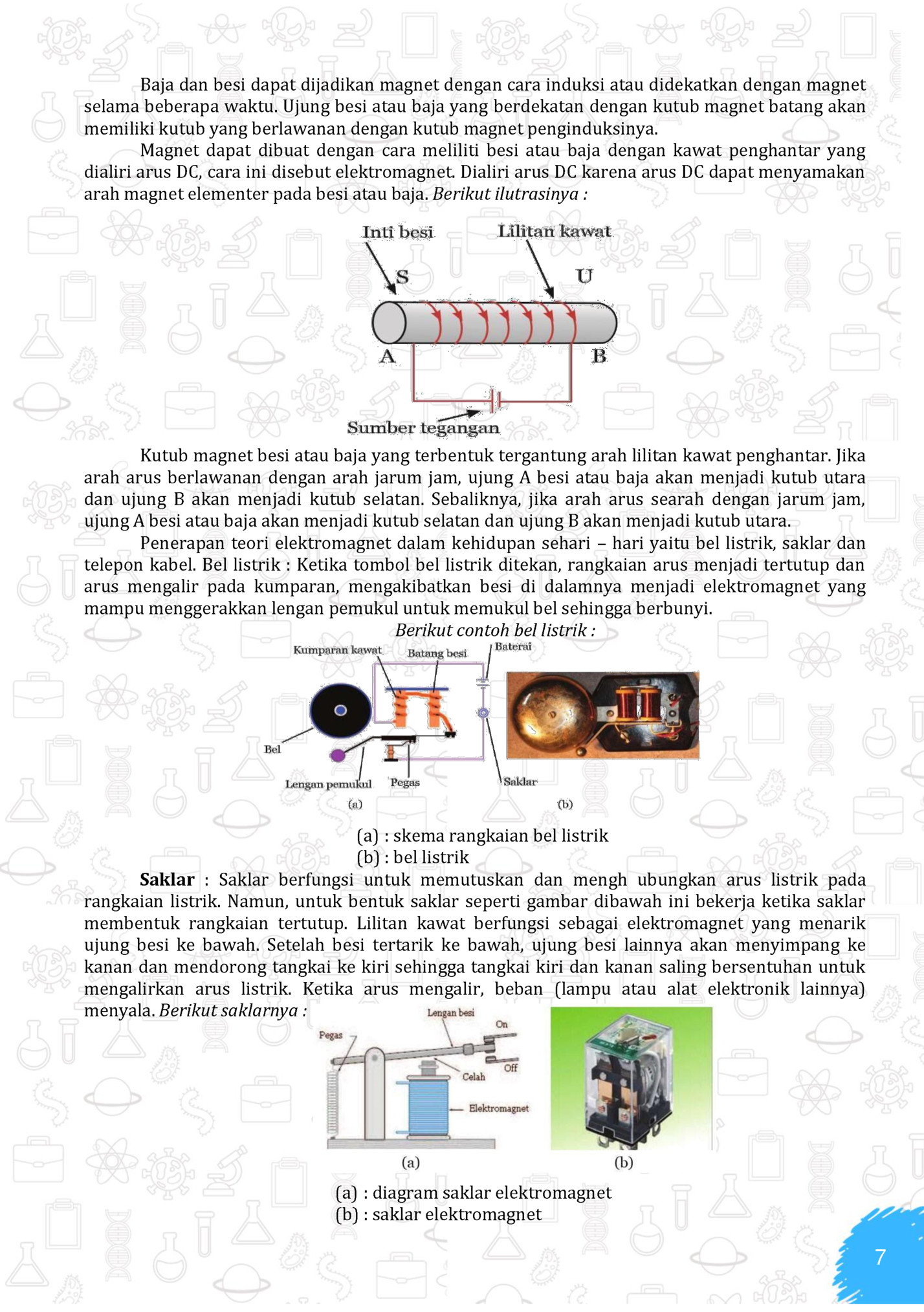 Baja dan besi dapat dijadikan magnet dengan cara induksi atau didekatkan dengan magnet