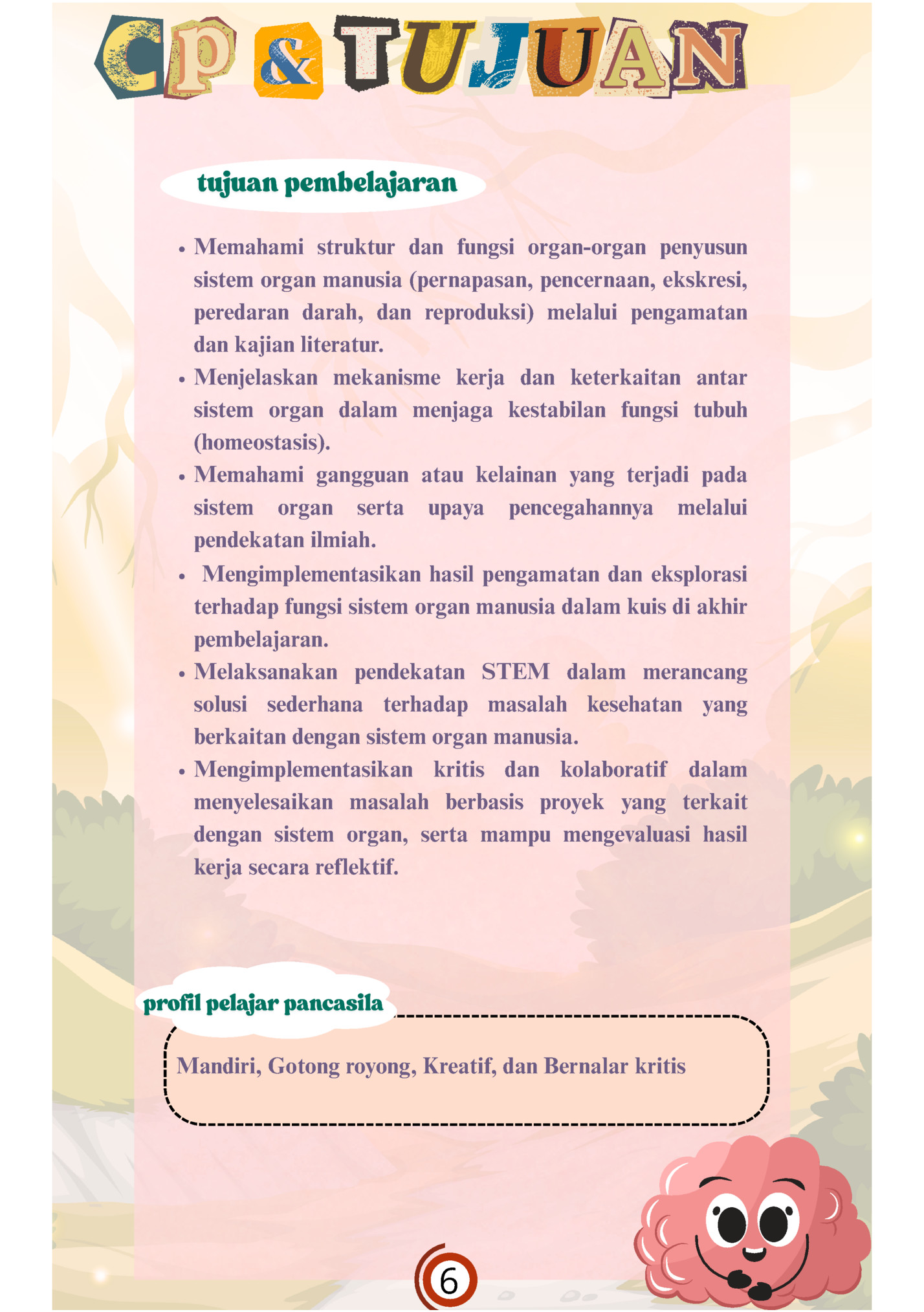 Memahami struktur dan fungsi organ-organ penyusun