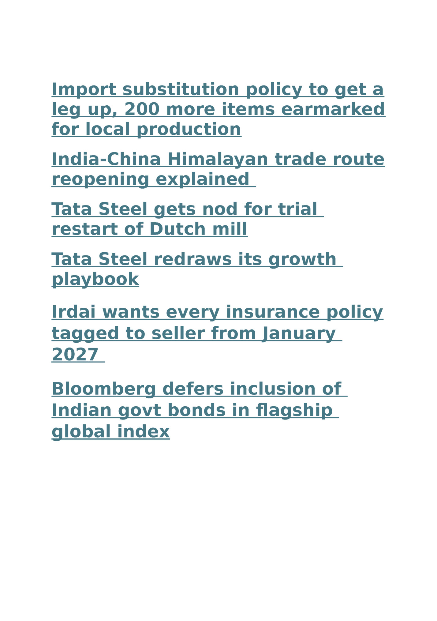Import substitution policy to get a