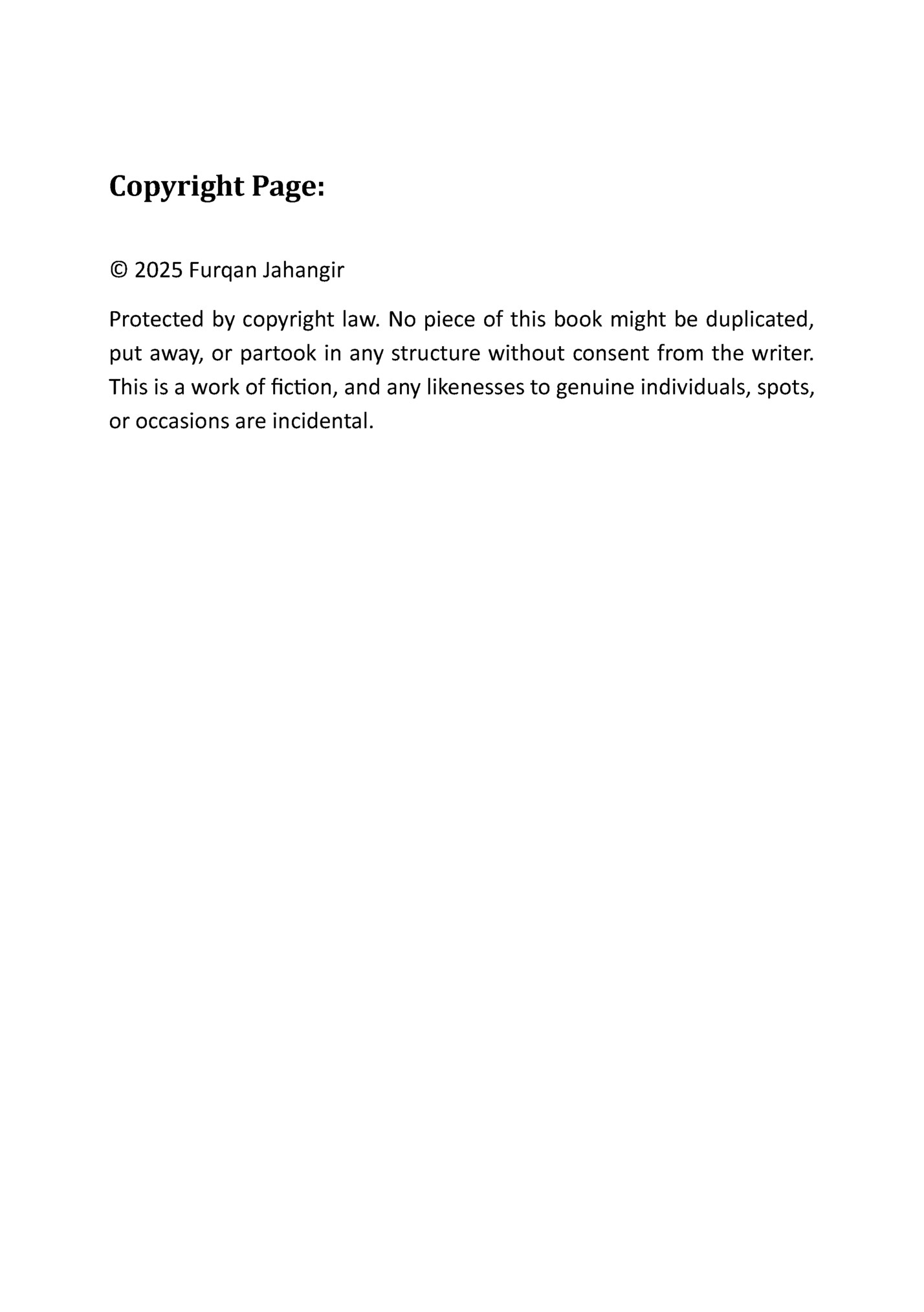 Copyright Page: