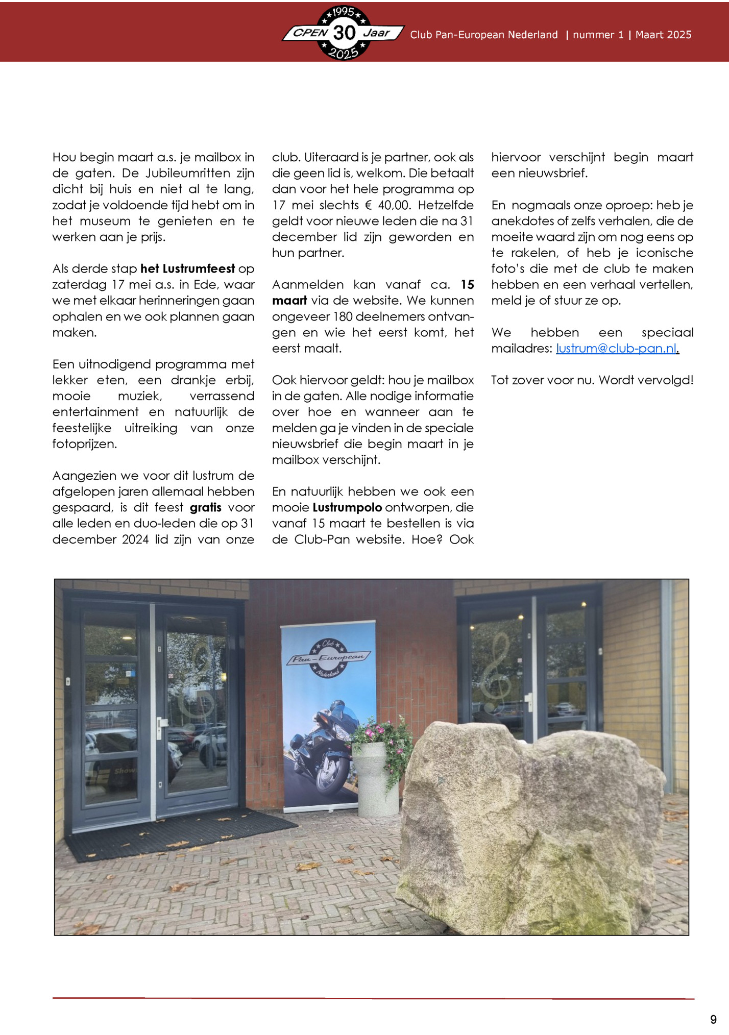 Club Pan-European Nederland | nummer 1 | Maart 2025 Club Pan-European Nederland | nummer 1 | Maart 2025